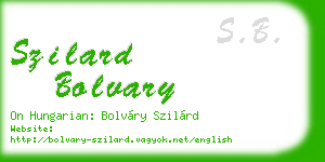 szilard bolvary business card